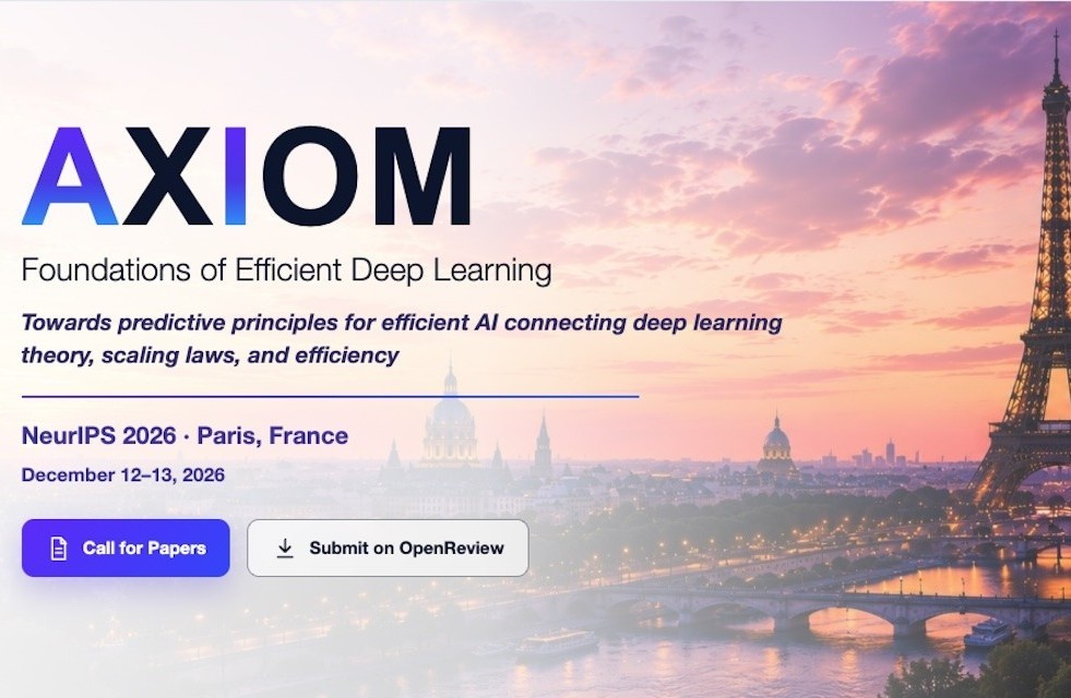 Workshop AXIOM at NeurIPS 2026 in Paris